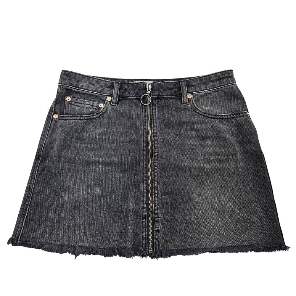 Free People Women's Skirt Size 28 Black Jean Mini Denim